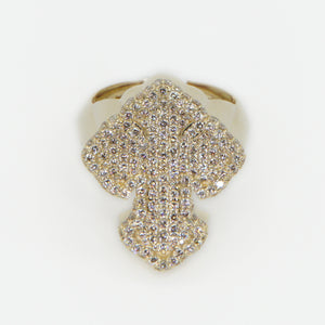 10k Solid Gold Diamond Pointer Cross Ring - 30222