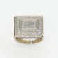 10k Solid Gold Diamond Rectangular Cake Ring - 30224