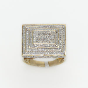 10k Solid Gold Diamond Rectangular Cake Ring - 30224