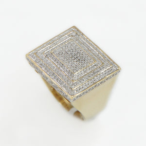 10k Solid Gold Diamond Rectangular Cake Ring - 30224