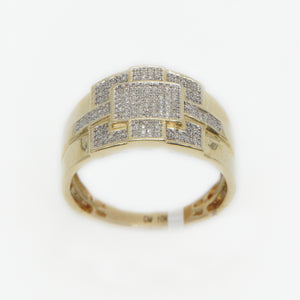 10k Solid Gold Diamond Rectangular Cluster Ring - 30231