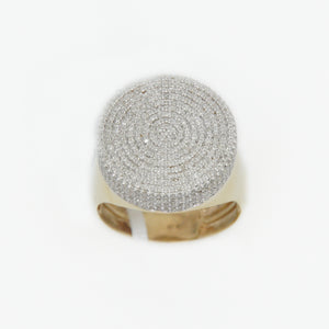 10k Solid Gold Diamond Circular Bold Ring - 30227