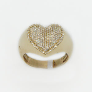 10k Solid Gold Diamond Heart Ring - 30220