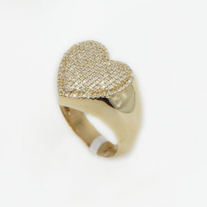 10k Solid Gold Diamond Heart Ring - 30220