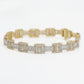 10k Solid Gold 8mm VS1 Baguette Diamond H-Link Bracelet - 20075