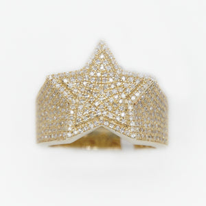 10k Solid Gold Diamond 3D Star Ring - 30232