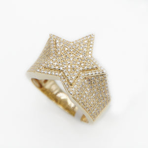 10k Solid Gold Diamond 3D Star Ring - 30232