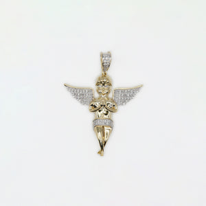 10k Solid Gold Diamond Praying Angel Pendant - 60350