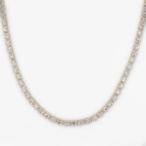 10k Solid Gold 6mm Diamond Baguette Rectangle Tennis Chain - 10099