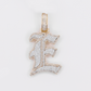 10k Gold Diamond Old English Initial Pendants - 60619