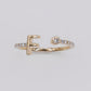 14k Solid Gold Diamond Letter Initial Ring- 30340