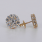 14k Solid Gold VVS Lab Diamond 10.5mm Flower Earrings - 50341
