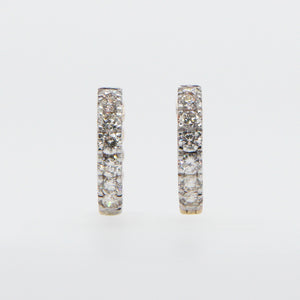 14k Solid Gold VS1 Diamond Small Hoop Earrings