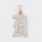 10k Gold Diamond Old English Initial Pendants - 60619