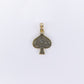 10k Solid Gold Diamond Baguette Spade Pendant - 60484