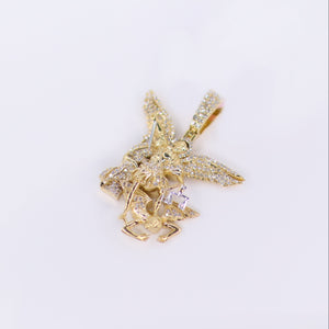 10k Solid Gold Diamond Saint Michael Pendant- 60487