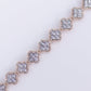 10k Solid Rose Gold Diamond 3D Clover Tennis Bracelet - 20192