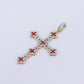 10k Solid Gold Diamond & Gemstone Infinity Cross Pendant - 60488