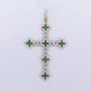 10k Solid Gold Diamond & Gemstone Infinity Cross Pendant - 60488