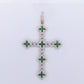 10k Solid Gold Diamond & Gemstone Infinity Cross Pendant - 60488
