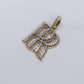 14k Solid Gold Diamond Custom RR Logo Pendant - 60490