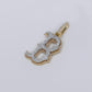 14k Solid Gold Diamond Custom B Sport Logo Pendant - 60491