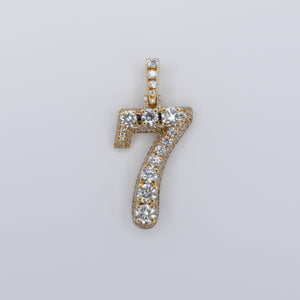 10k Solid Gold Center Pointer Diamond Number Pendants - 60492