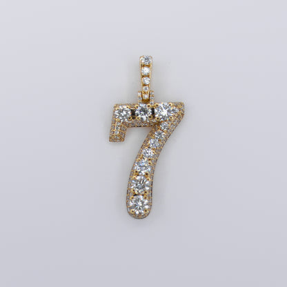10k Solid Gold Center Pointer Diamond Number Pendants - 60492