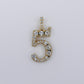 10k Solid Gold Center Pointer Diamond Number Pendants - 60492