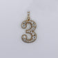 10k Solid Gold Center Pointer Diamond Number Pendants - 60492