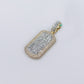 14k Solid Gold VS Diamond Baguette Dog Tag Pendant - 60494