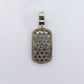 14k Solid Gold VS Diamond Baguette Dog Tag Pendant - 60494