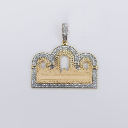 10k Solid Gold Diamond Arch Last Supper Pendant  - 60500