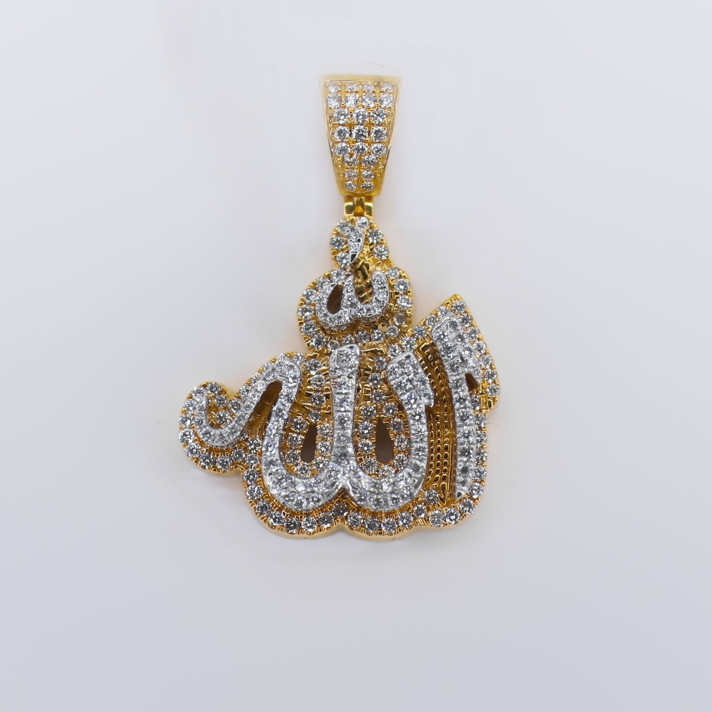 10k Solid Gold Diamond 3D Allah Pendant - 60501