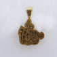 10k Solid Gold Diamond 3D Allah Pendant - 60501