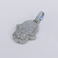 14k Solid White Gold VS1 Diamond Pave Hamsa Pendant - 60502