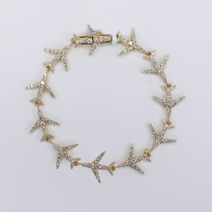 10k Solid Gold VS1 Diamond Airplane Bracelet - 20194