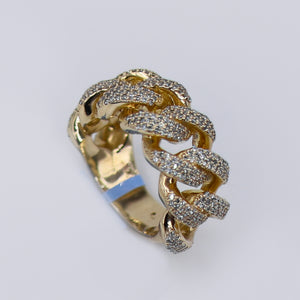 10k Solid Gold Diamond XL Heavy Cuban Ring - 30300