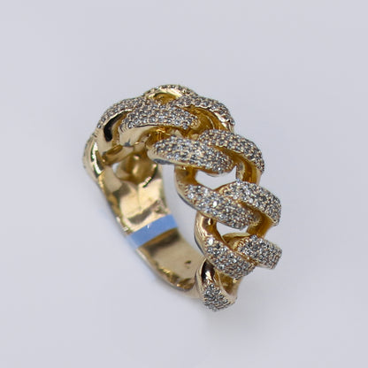 10k Solid Gold Diamond XL Heavy Cuban Ring - 30300