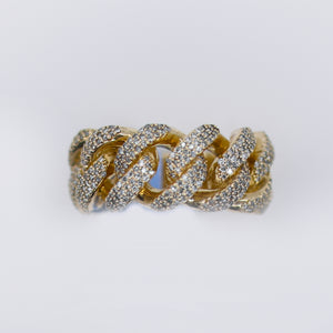 10k Solid Gold Diamond XL Heavy Cuban Ring - 30300