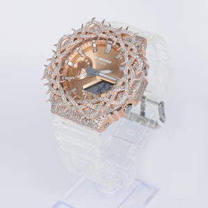 Diamond G-Shock GM2100 Custom Thorn Bezel - Clear Band - 40079