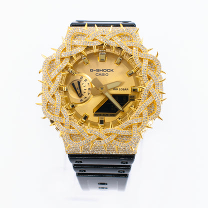 Diamond G-Shock GM2100 Custom Thorn Bezel - Black Band - 40078