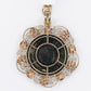 10k Solid Gold Diamond Rose Flower Picture Pendant - 60508
