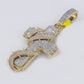 10k Solid Gold Diamond Thorn Vein Cross Pendant - 60507