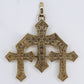 10k Solid Gold Diamond XL Triple Cross Pendant -60510