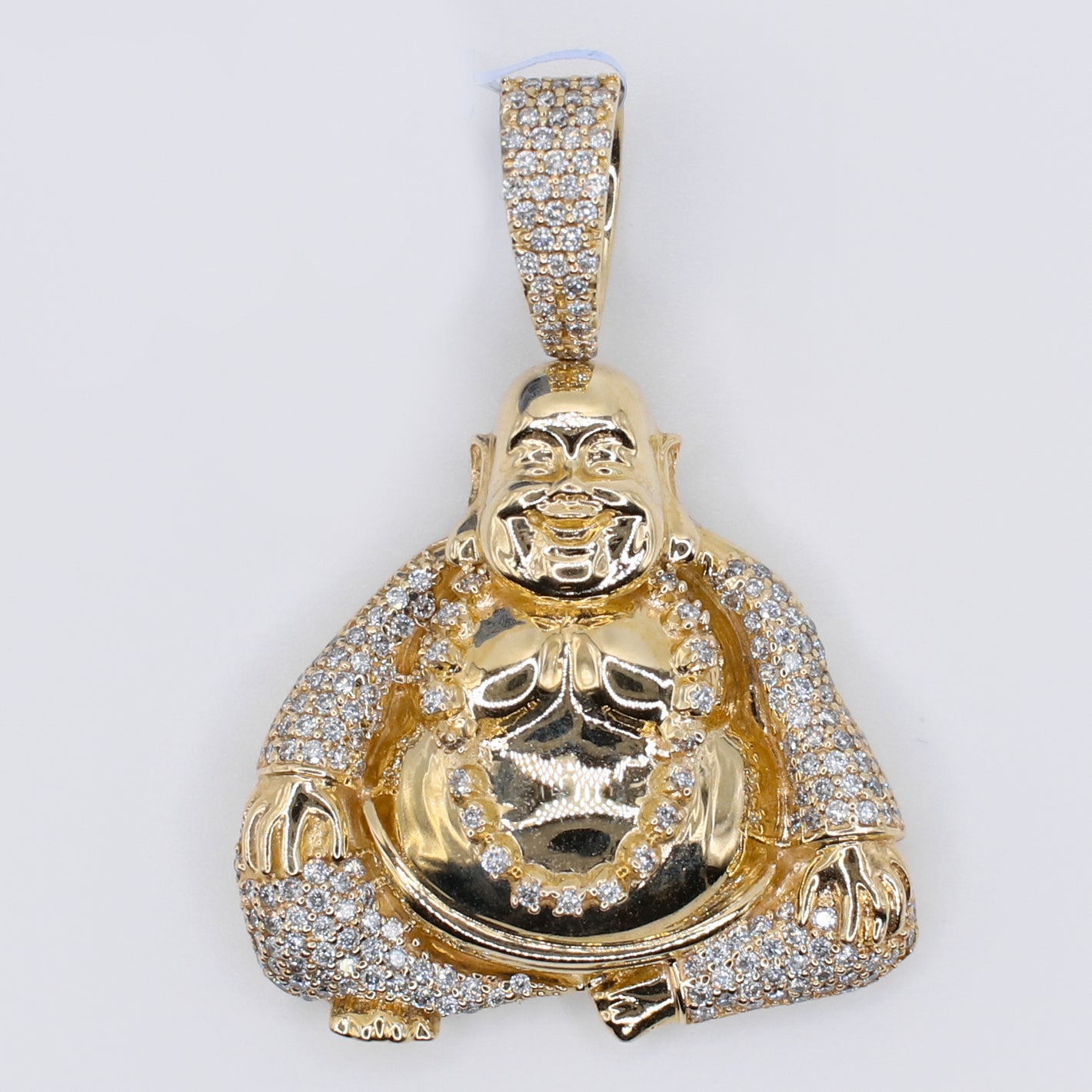 14k Solid Gold Diamond Buddha Pendant -60511
