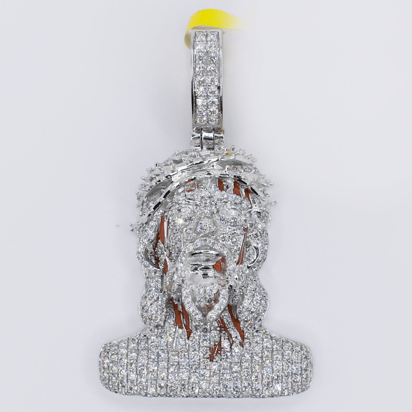10k Solid Gold Diamond Bleeding Jesus Head Pendant - 60509