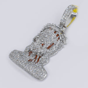 10k Solid Gold Diamond Bleeding Jesus Head Pendant - 60509