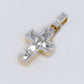 14k Solid Gold Lab Diamond Emerald-Cut Cross Pendant -60513