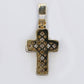 14k Solid Gold Lab Diamond Emerald-Cut Cross Pendant -60513